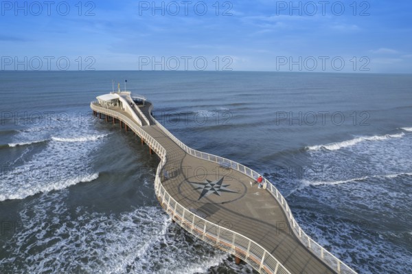 Aerial photographic documentation of the pier of Lido di Camaiore Versilia Italy Tuscany