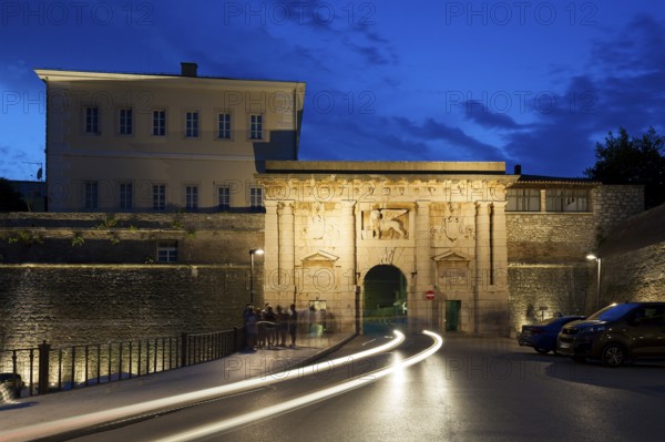 Zadar city walls and Fosa harbor, Zadar, Dalmatia, Croatia, Europe