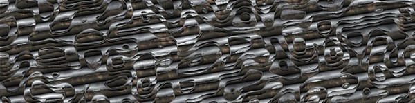 Steel metal banner grunge worn. 3D illustration