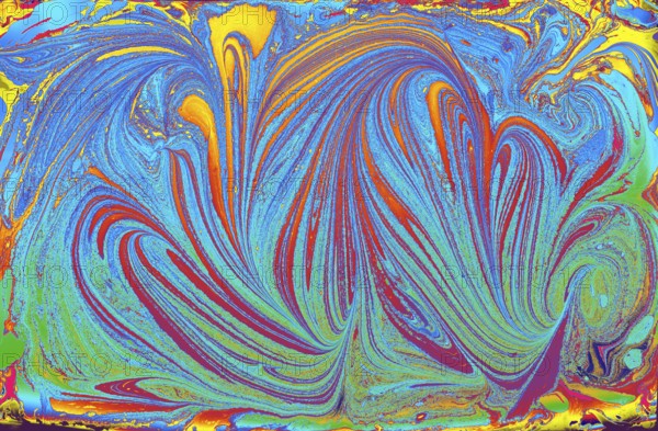 Abstract marbling floral pattern for fabric, tile design. background texture