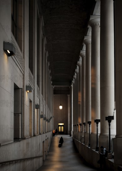 Daily life in front of Union Station train station in Toronto, Ontario, Canada, North America