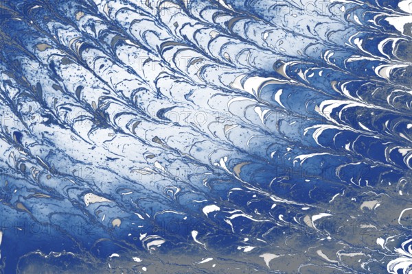 Ebru marble conch effect surface pattern design for print