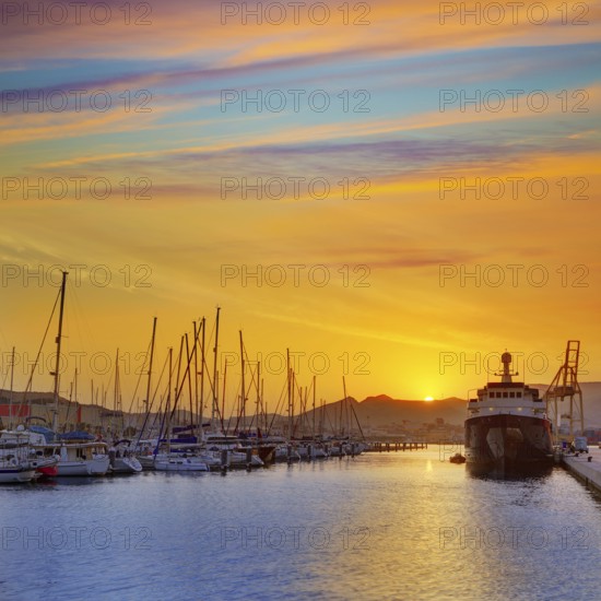 Cartagena Murcia port marina sunrise in Mediterranean Spain