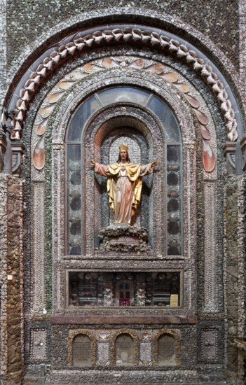 Pilgrimage church of St Nicholas, wall panelling made of shells and rock crystal, reliquary, St., Saint, Saint