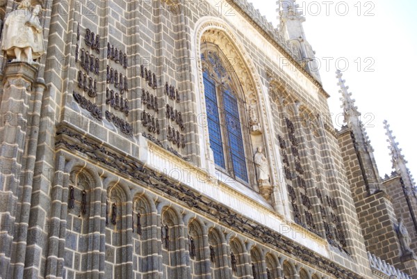San Juan de Reyes church in Toledo with old shackles decoration in Spain
