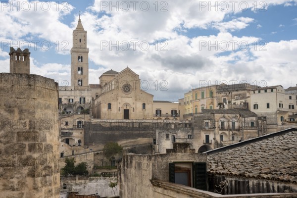 View on the cathedral of Matera, Italy, Europe