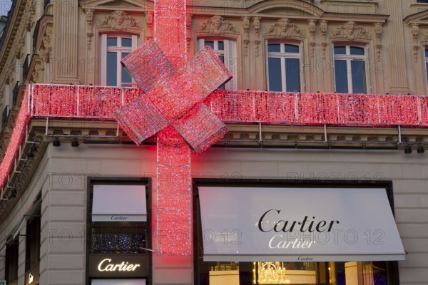 Cartier jeweller in the Champs Elysees, Paris, Ile-de-France, France, Europe