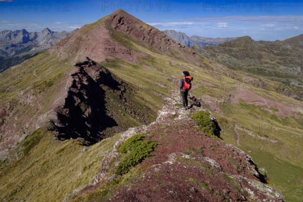 Approach to the Arlet peak, camille path, pyrenees national park, pyrenees atlantiques, new aquitaine region, france