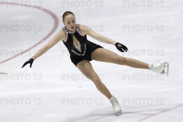 Sofia, Bulgaria - 28 February, 2021: Anita Ostlund of Sweden performs during the senior ladies free skating category of Sofia Trophy International Figure Skating Competition, Sofia, Bulgaria, Europe