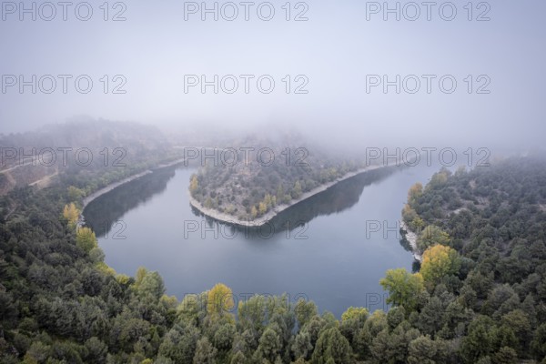 Meander, Las Hoces del Río Duratón Natural Park, Segovia province, Spain, Europe