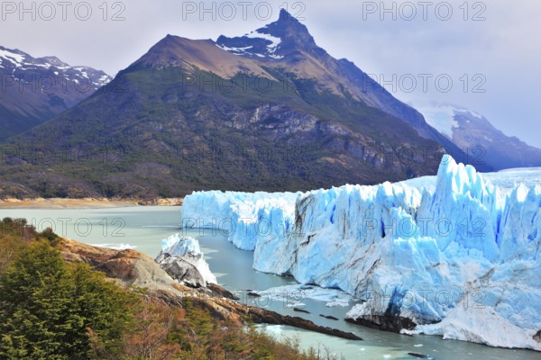 Los Glaciares National Park in Argentina. Sunny summer day. Colossal Perito Moreno glacier in Lake Argentino
