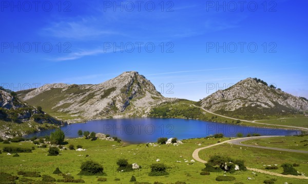 Enol lake at Picos de Europa in Asturias of Spain