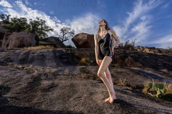 A gorgeous brunette model poses outdoors while enjoying the autumn weather, Fredericksburg, United States of America