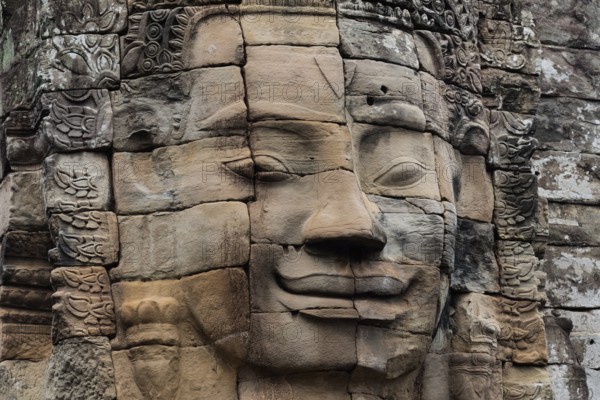Buddha faces, Bayon Temple, Angkor Wat, Cambodia, Southeast Asia, Asia