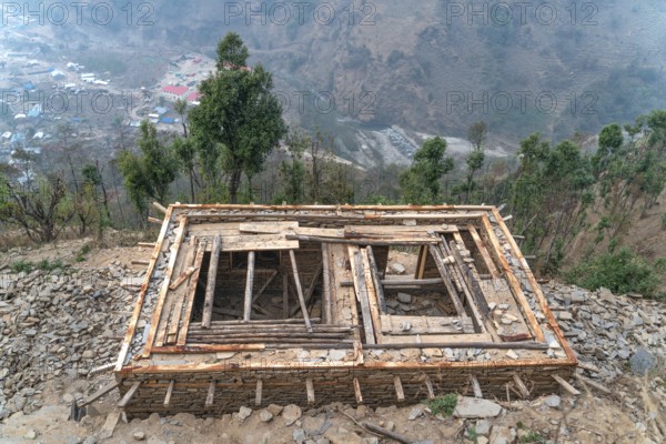 The nepalese house construction work