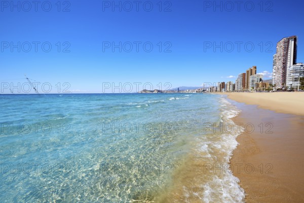 Benidorm Levante beach in Alicante Mediterranean of Spain