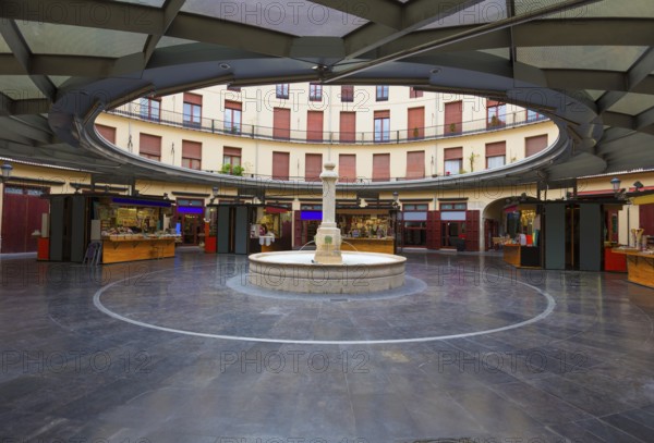 Valencia Plaza Redonda is a round square in old downtown at Spain