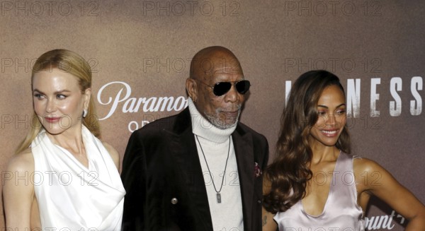Nicole Kidman, Morgan Freeman and Zoe Saldana at the 'Lioness' Season 2 Premiere held at the Linwood Dunn Theater in Hollywood, USA on October 23, 2024., Hollywood, California, USA, North America