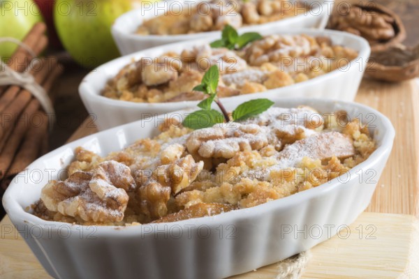 Apple Walnut streusel cake
