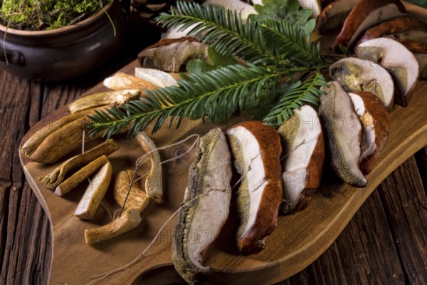 Prepare dried mushrooms