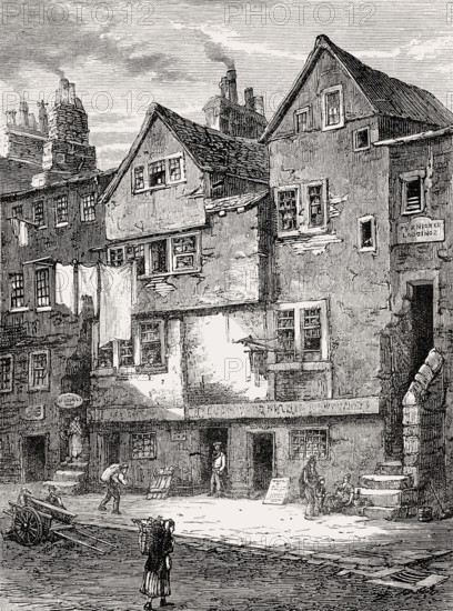Old houses in the Cowgate, Edinburgh, Scotland, 19th century