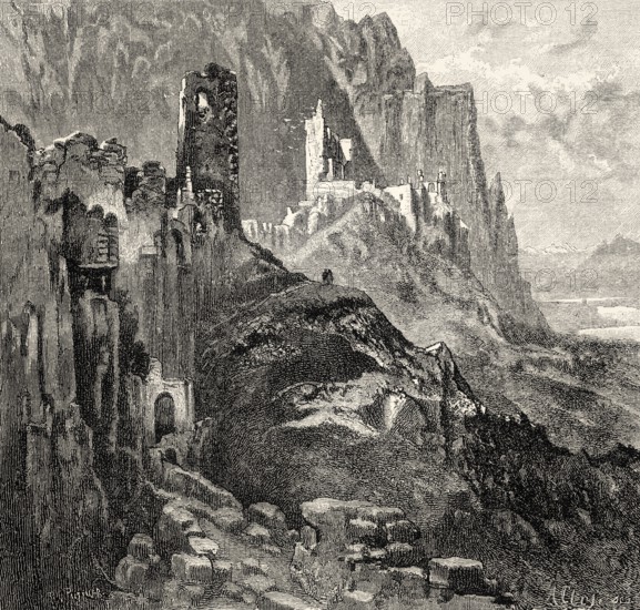 Scene from BERGSCHLOSS, THE MOUNTAIN CASTLE, a poem by Johann Wolfgang von Goethe