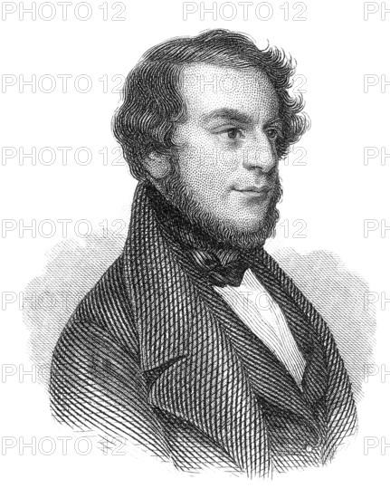 Portrait of Johann Gabriel Seidl, 1804 - 1875, Austrian archeologist, poet, storyteller and dramatist, Portrait von Johann Gabriel Seidl, 1804 - 1875, ein österreichischer Archäologe, Lyriker, Erzähler und Dramatiker