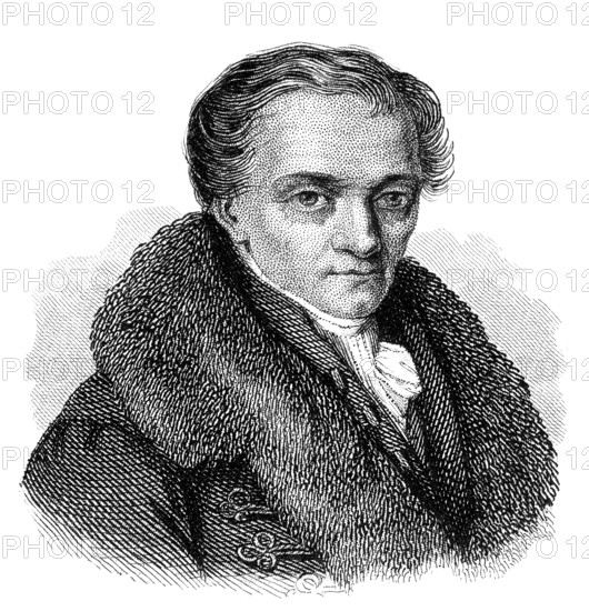 Johann Ludwig von Schedius, 1768 - 1847, German-Hungarian scholar, teacher and geographer, Portrait von Johann Ludwig von Schedius, 1768 - 1847, ein deutsch-ungarischer Philologe, Lehrer und Geograph Johann Ludwig von Schedius, 1768 - 1847, German-Hungarian scholar, teacher and geographer