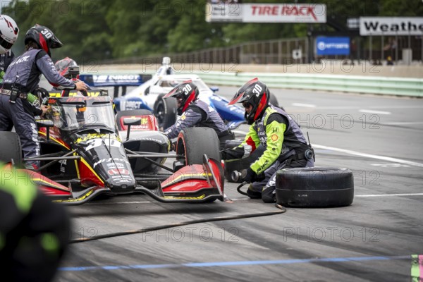 PIETRO FITTIPALDI (30) of Miami, Florida comes down pit road for service during the XPEL Grand Prix at Road America in Elkhart Lake, WI