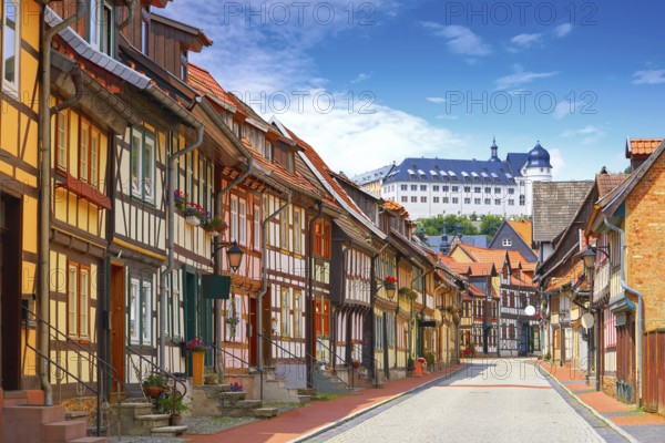 Stolberg facades in Harz mountains of Germany