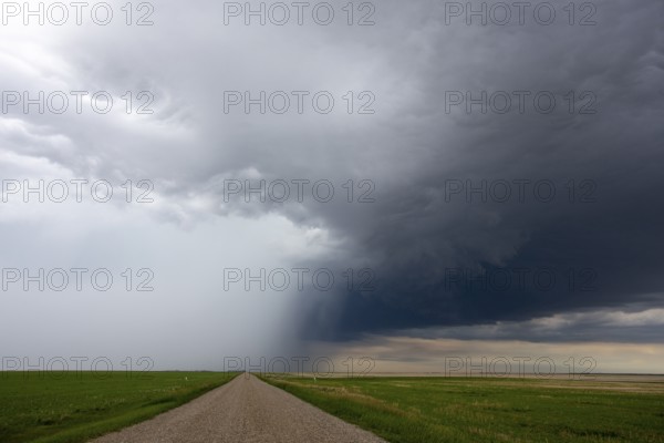 Ominous Storm Clouds Prairie Summer Rural Scene