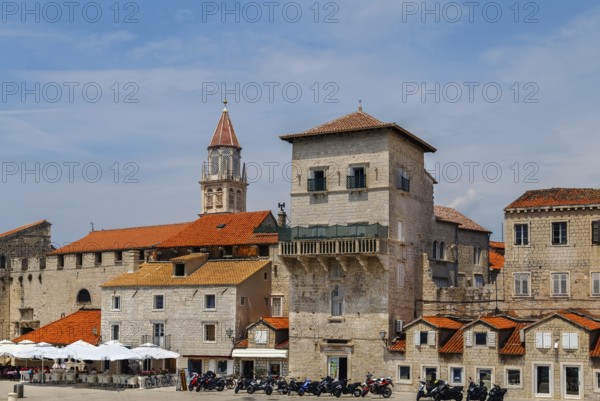 Historical houses on the embankment of the old town of Trogir, Croatia, Europe