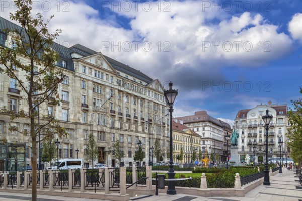 View of Jozsef Nador Square in Budapest downtown, Hungary, Europe