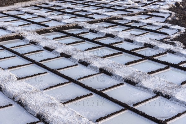 Salt extraction in salinas of Fuencaliente, La Palma, Canary Islands