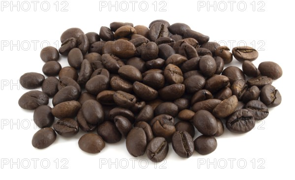 Coffee beans isolated on white background close up