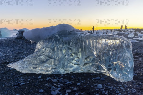 Diamond Beach at the Glacier Lagoon Jökulsarlon in Iceland, Europe, Iceland, Europe