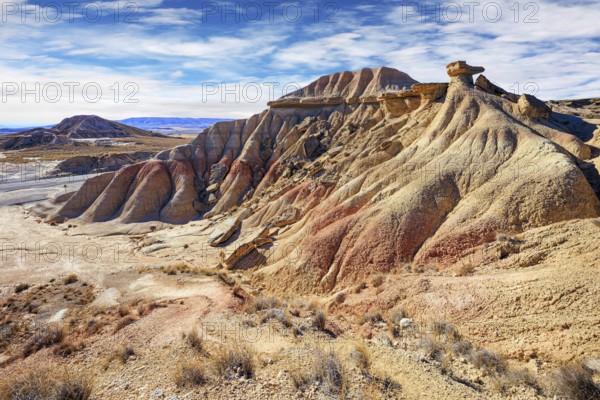 Bardenas Reales is a semi-desert area in the Spanish province of Navarre. Rock formations are unparalleled in Europe