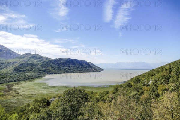 Landscape with lake and mountains
