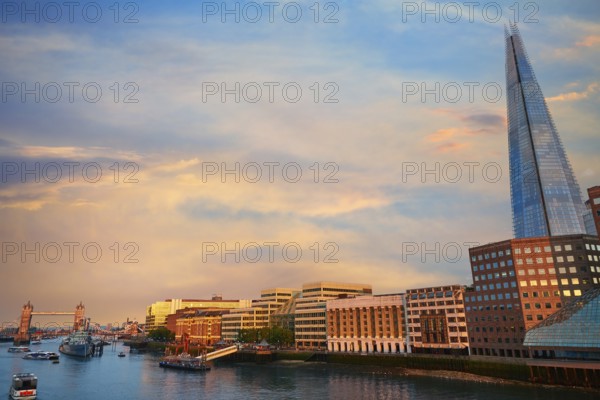 London The Shard building at sunset in England