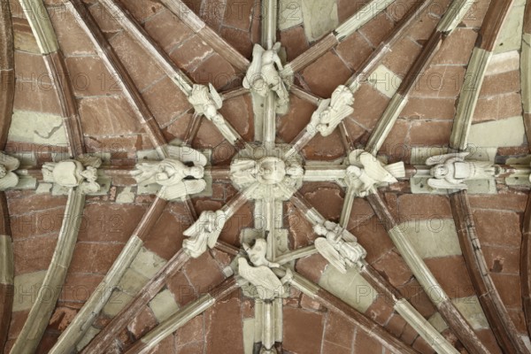 North wing of the cloister, vault with angels as keystones, St., Sankt, Saint