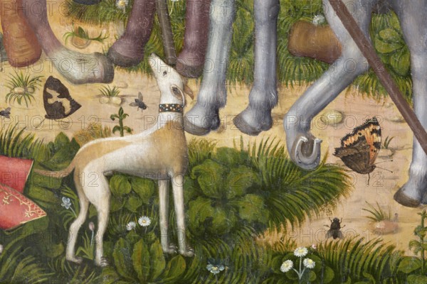 Jakobikirche, altar in the sacristy, depiction of a dog with flowers and butterflies, St., Sankt, Saint