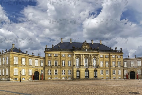 Amalienborg is the winter home of the Danish royal family, and is located in Copenhagen, Denmark, Europe