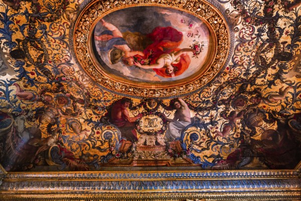 PARIS, FRANCE, OCTOBER 12, 2019 : interiors and decors of the hotel de Lauzun, october12, 2019, in Paris, France, Europe