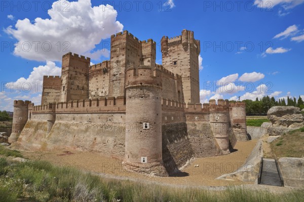 Medina del Campo village in Spain Mota castle in Valladolid at Castile Leon