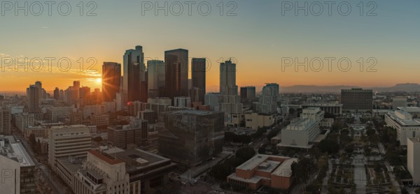 A picture of Downtown Los Angeles at sunset