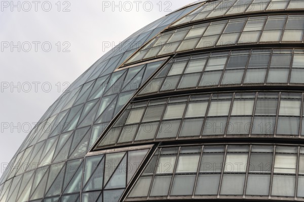 London, UK, August 26, 2023: City Hall office building. The Mayor Office for Policing And Crime. Exterior view of the glass facade