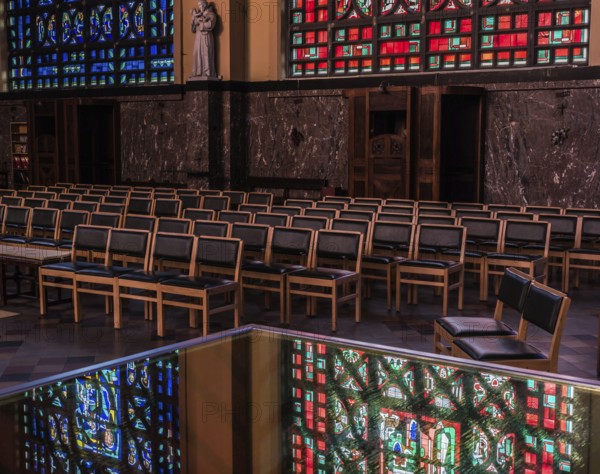 Belgium, 12 03 2018: Decorated interior in art deco style of the Saint Susanna catholic church, Europe