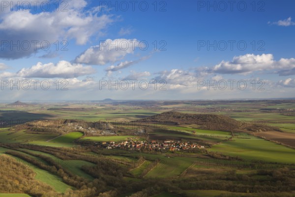 View from the top of Oblik hill. Autumn scenery in Central Bohemian Highlands, Czech Republic, Europe