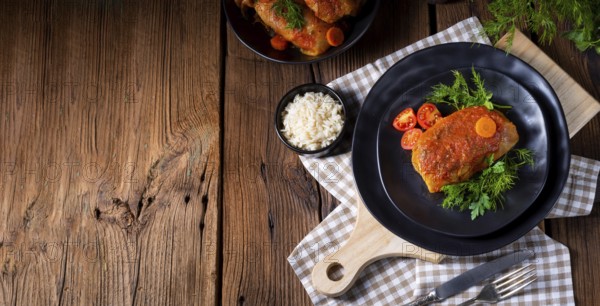 Roast cabbage rolls with rice and minced meat according to grandma's recipe