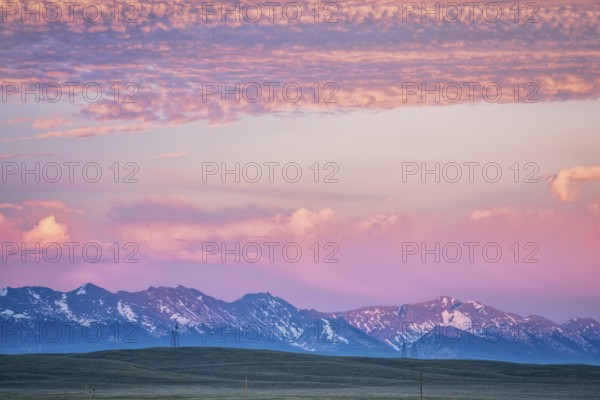 Medicine Bow Mountains at dusk in early summer, North Park, Colorado near Cowdrey